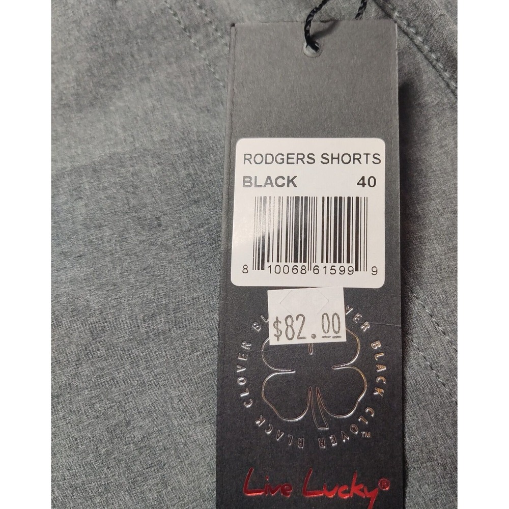 BLACK CLOVER RODGERS Men Size 40 Black‎ 9.5" Inseam Golf Shorts NEW - Picture 4 of 10